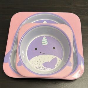 Skip Hop Zoo Narwhal Bowl & Plate Set